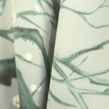 Load image into Gallery viewer, Kimono Light Gray Plum blossom Branch Silk #10535B3