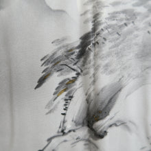 Load image into Gallery viewer, Men's Haori Vintage(1950-1980) Black Montsuki Landscape Wide Silk #10883E4