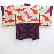 Load image into Gallery viewer, Haori Jacket Vintage(1920-1950) Magenta Black Shibori Asanoha Silk #9960C1