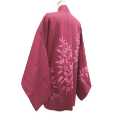 Load image into Gallery viewer, Haori Jacket Magenta Flower Silk #10686D1