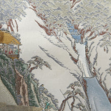Load image into Gallery viewer, Fukuro Obi Gold White Off white Landscape Silk BB337V9