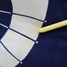 Load image into Gallery viewer, Yukata Vintage(1950-1980) Navy White Bangasa Cotton #11100B1