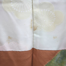 Load image into Gallery viewer, Haori Jacket Salmon Pale Yellow Pale Green Shibori Mountain Silk #10857E3