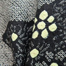 Load image into Gallery viewer, Haori Jacket Vintage(1950-1980) Black Shibori Ryusui Flower Silk #10024C4