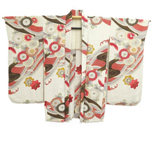 Load image into Gallery viewer, Haori Jacket Vintage(1950-1980) White Chrysanthemum Silk #10846E3