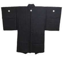 Load image into Gallery viewer, Men's Haori Vintage(1950-1980) Black Montsuki Kanji Landscape Silk #10414A2