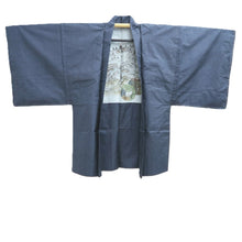 Load image into Gallery viewer, Men's Haori Blue Black Landscape Wide Silk #10440A3