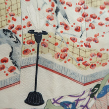 Load image into Gallery viewer, Haori Jacket Vintage(1950-1980) Black Brown Flower Silk #9731A1