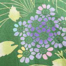 Load image into Gallery viewer, Yukata Green Flower Cotton #10760D3