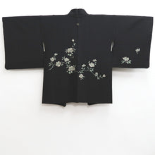 Load image into Gallery viewer, Haori Jacket Vintage(1950-1980) Black Fully Embroidered Peony Silk #10160D4
