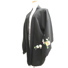 Load image into Gallery viewer, Haori Jacket Vintage(1950-1980) Grayish Black Flower Branch Silk #9732A2
