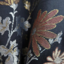 Load image into Gallery viewer, Haori Jacket Vintage(1950-1980) Black Gold Silver Chrysanthemum Silk #10054C5