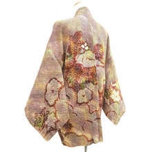 Load image into Gallery viewer, Haori Jacket Vintage(1950-1980) Brown Full Shibori Kiku Maple Leaf Silk #10926F1