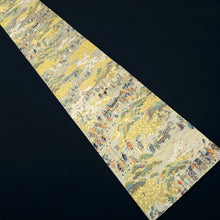 Load image into Gallery viewer, Fukuro Obi Gold Black Daimyogyoretsu Samurai Sakura Silk BB276V6
