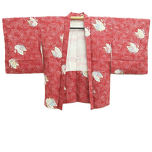 Load image into Gallery viewer, Haori Jacket Red Butterfly Silk #10736D3