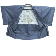 Load image into Gallery viewer, Men's Haori Blue Black Landscape Wide Silk #10440A3