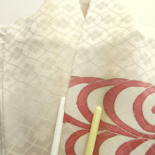 Load image into Gallery viewer, Furisode White Peony Iris Silk #10556B4