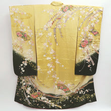 Load image into Gallery viewer, Furisode Light Yellow brown Plum blossom Branch Silk #9680J3