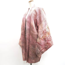 Load image into Gallery viewer, Haori Jacket Vintage(1950-1980) Reddish Pink Full Shibori Flower Silk #10205E1
