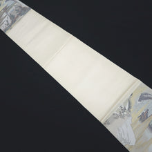 Load image into Gallery viewer, Fukuro Obi Gold White Off white Landscape Silk BB337V9