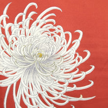 Load image into Gallery viewer, Kimono Vintage(1950-1980) Vermillion Chrysanthemum Silk #10780D4