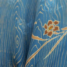 Load image into Gallery viewer, Haori Jacket Vintage(1950-1980) Blue Mokume Flower Silk #10586C1