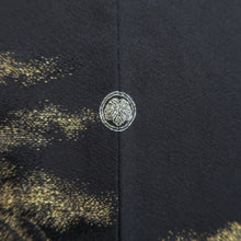Load image into Gallery viewer, Haori Jacket Vintage(1950-1980) Black Gold Mountain Tree Landscape Silk #10009C3