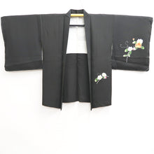 Load image into Gallery viewer, Haori Jacket Vintage(1950-1980) Grayish Black Flower Branch Silk #9732A2