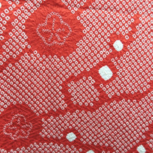 Load image into Gallery viewer, Haori Jacket Vintage(1950-1980) Red Full Shibori Ume Branch Silk #10235E2