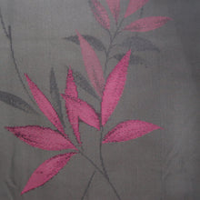 Load image into Gallery viewer, Kimono Vintage(1950-1980) Black Magenta See-Through Leaves Silk #10277E4