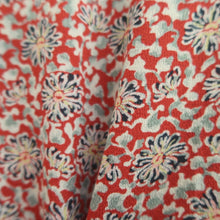 Load image into Gallery viewer, Haori Jacket Vintage(1920-1950) Red Chirimen Floral pattern Silk #11045A3