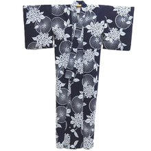 Load image into Gallery viewer, Yukata Vintage(1950-1980) Navy Bangasa Umbrella Cotton #10350F3