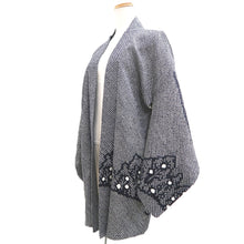 Load image into Gallery viewer, Haori Jacket Grayish Black Full Shibori Tree Silk #10717D2