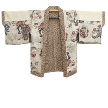 Load image into Gallery viewer, Haori Jacket Vintage(1950-1980) Brown Flower Silk #10606C2