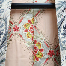 Load image into Gallery viewer, Haori Jacket Vintage(1950-1980) Off white Beige Flower Silk #10676D1