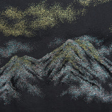 Load image into Gallery viewer, Haori Jacket Vintage(1950-1980) Black Gold Mountain Tree Landscape Silk #10009C3