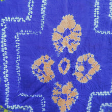 Load image into Gallery viewer, Haori Jacket Vintage(1920-1950) Blue Yellow Shibori Floral pattern Silk #11005F5