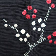 Load image into Gallery viewer, Haori Jacket Vintage(1950-1980) Black Shibori Plum blossom Branch Silk #9995C2