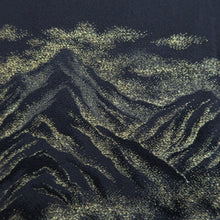 Load image into Gallery viewer, Haori Jacket Vintage(1950-1980) Black Gold Mountain Tree Landscape Silk #10009C3