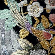 Load image into Gallery viewer, Fukuro Obi Silver Gold Bird Peony Ryusui Silk BB345W1