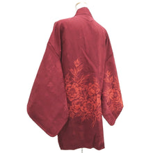 Load image into Gallery viewer, Haori Jacket Wine red Peony Silk #10798D5