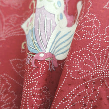 Load image into Gallery viewer, Haori Jacket Red Butterfly Silk #10736D3