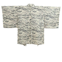 Load image into Gallery viewer, Haori Jacket Vintage(1950-1980) Off white Gray Wave Silk #10947F2