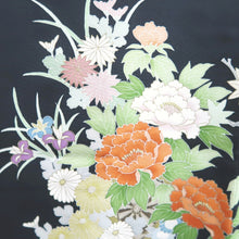 Load image into Gallery viewer, Haori Jacket Black Flower Silk #10817E1