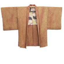 Load image into Gallery viewer, Haori Jacket Vintage(1920-1950) Yellow brown Red Shibori Silk #10626C3