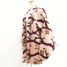 Load image into Gallery viewer, Haori Jacket Vintage(1950-1980) Light Pink Wine red Shibori Ume Branch Silk #9743A2