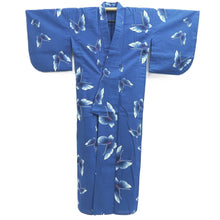 Load image into Gallery viewer, Yukata Vintage(1950-1980) Blue Butterfly Cotton #10488B1