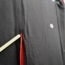 Load image into Gallery viewer, Tomesode Vintage(1920-1950) Black Crane Birds Hand painted Silk #10496B1