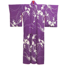 Load image into Gallery viewer, Kimono Vintage(1950-1980) Purple Plum blossom Branch Silk #10781D4