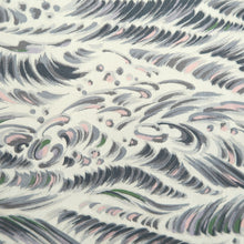 Load image into Gallery viewer, Haori Jacket Vintage(1950-1980) Off white Gray Wave Silk #10947F2